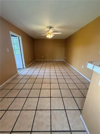 a view of a ceiling fan