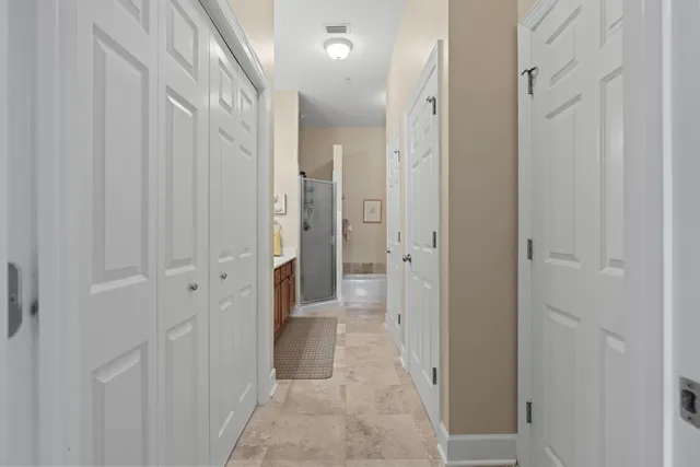 a view of a swimming pool with a yard