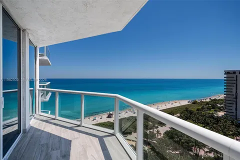 a view of balcony with ocean view