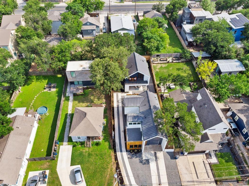 2919 East 13th Street, Unit 2 Austin, TX 78702 - Photo 19 of 20 an aerial view of a house with garden space and street view
