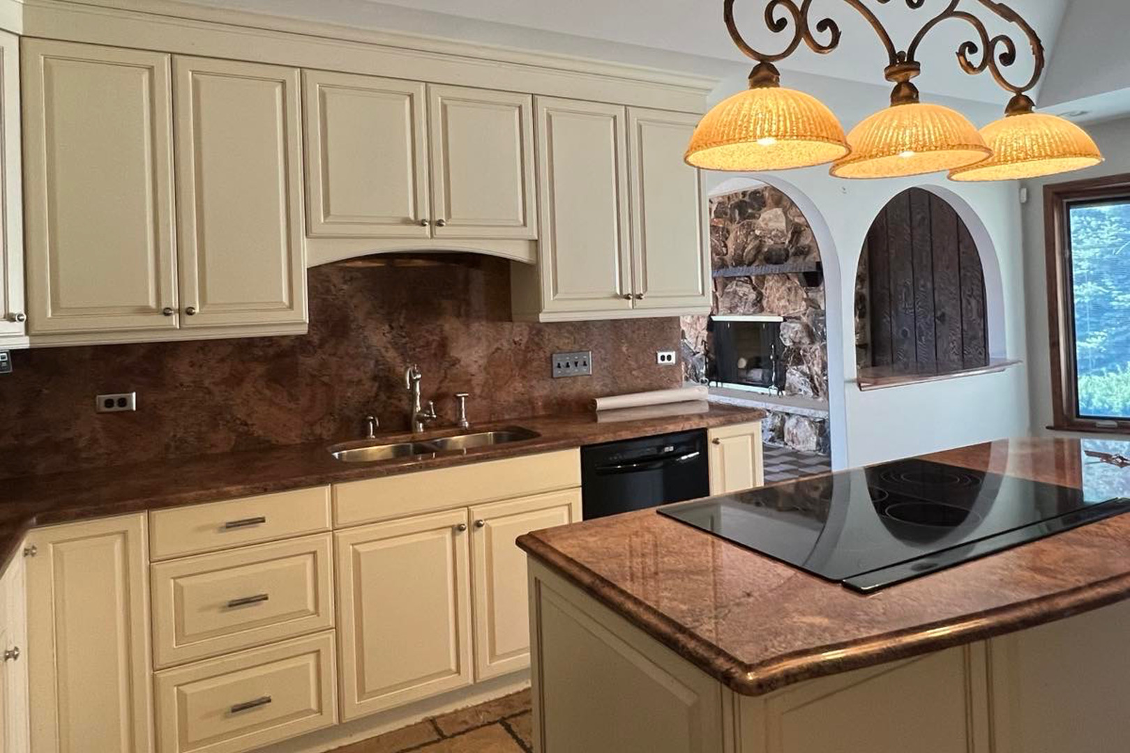9630 Reding Circle Des Plaines, IL 60016 - Photo 12 of 32 a kitchen with granite countertop a sink a stove and cabinets