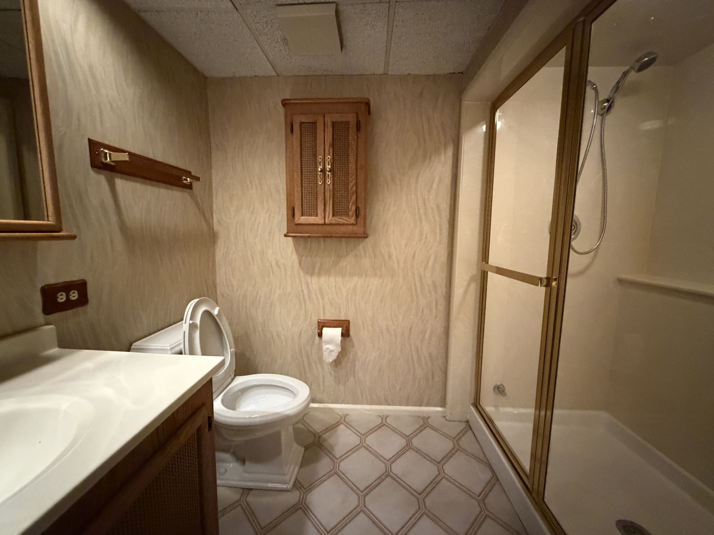 9630 Reding Circle Des Plaines, IL 60016 - Photo 30 of 30 a bathroom with a granite countertop sink toilet and shower