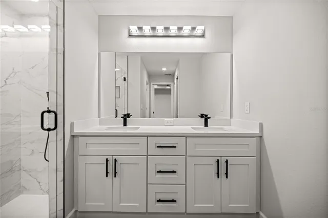 a bathroom with a shower