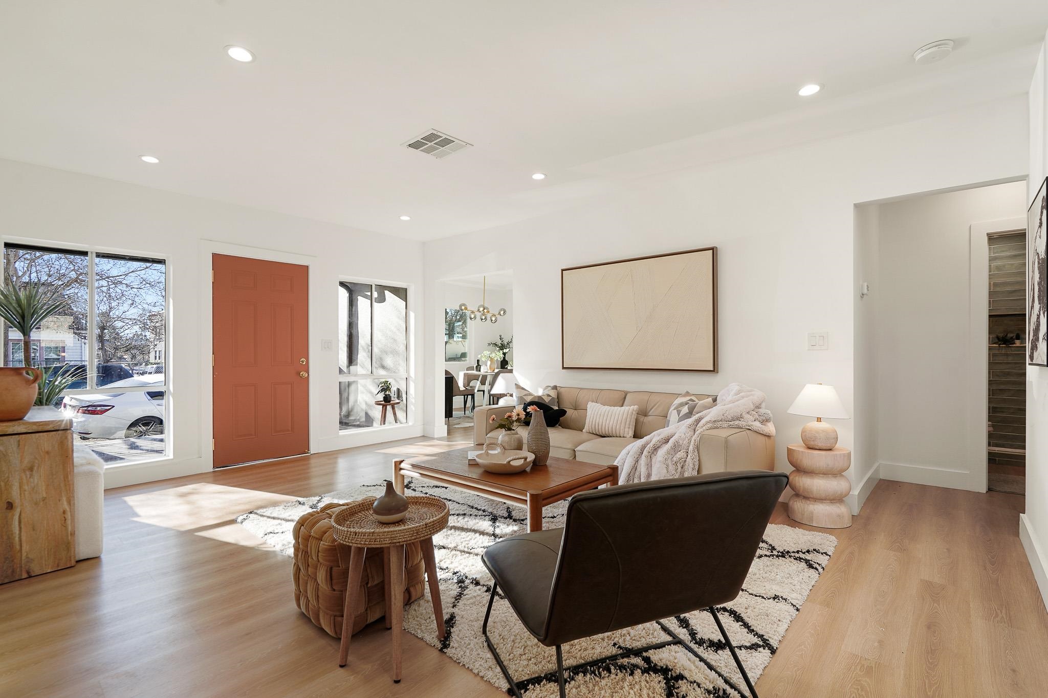 2151 Santa Rita Street Oakland, CA 94601 - Photo 10 of 46 Living area featuring light wood-style flooring and recessed lighting