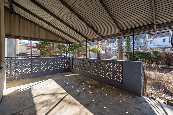 a view of a black gate