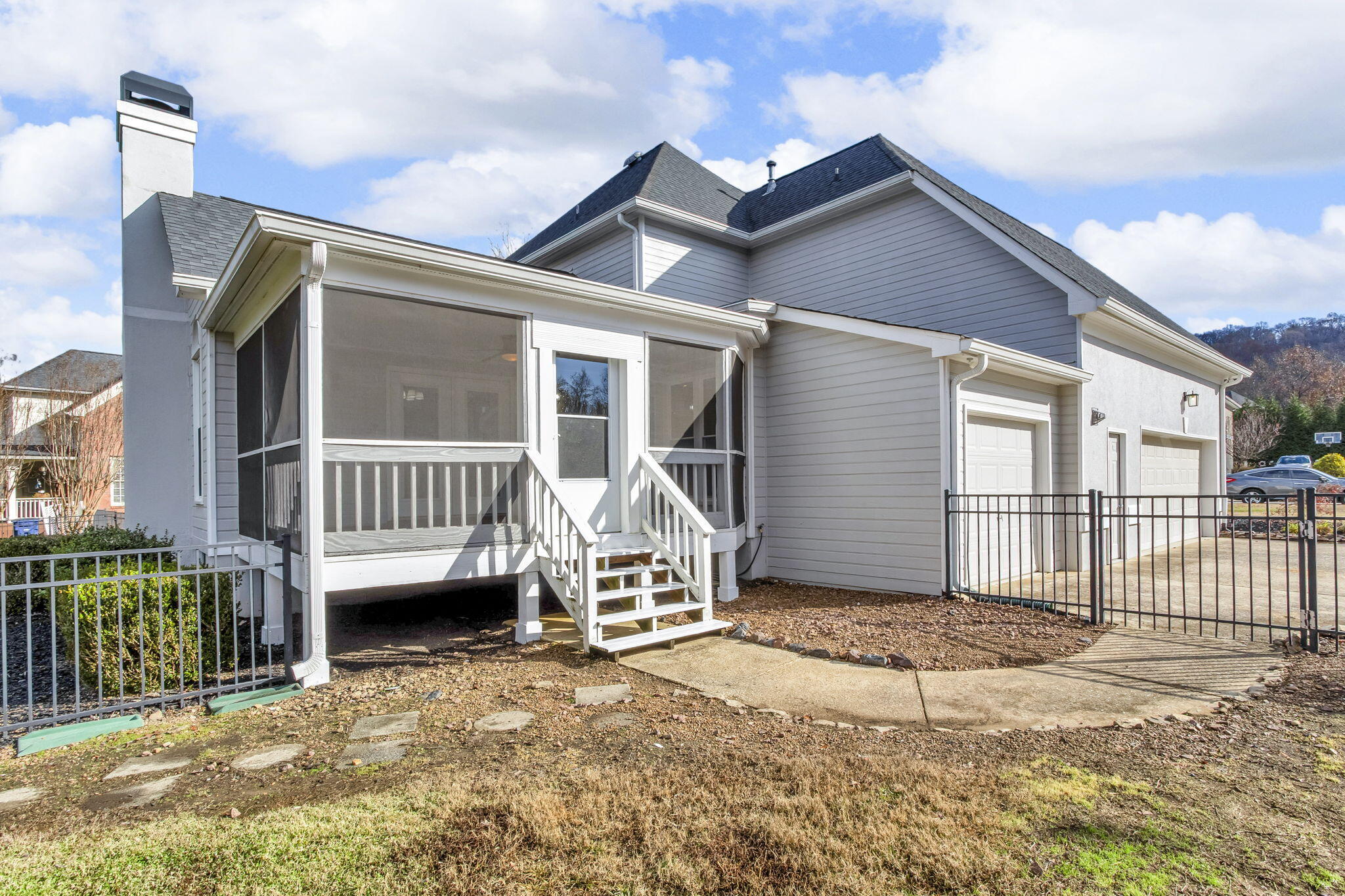 6407 Cheltenham Road South Hixson, TN 37343 - Photo 33 of 47 view of porch and garages from backyard