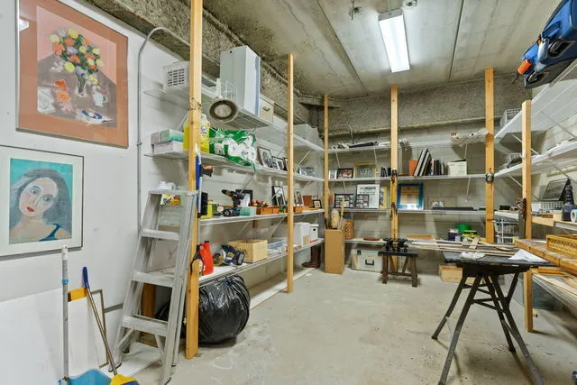a view of storage and utility room