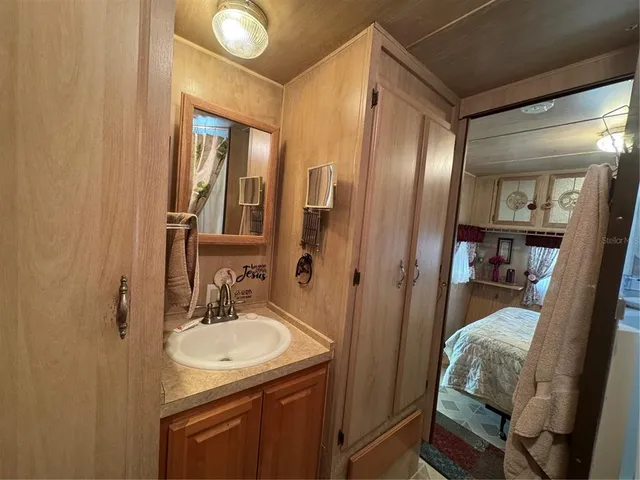 a bathroom with shower
