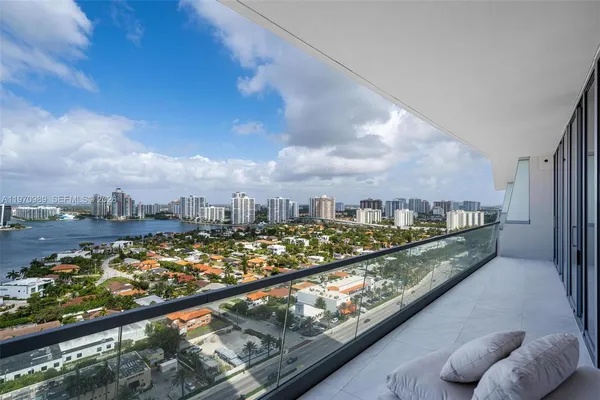 a view of a city from a balcony