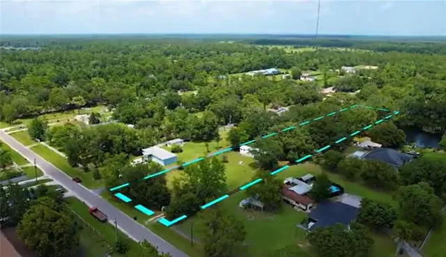 an aerial view of multiple house