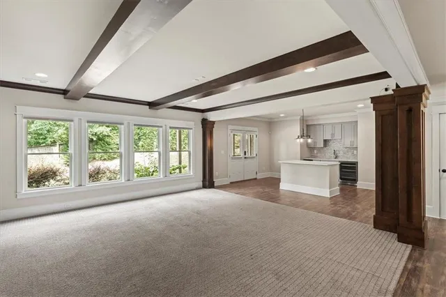 a view of a livingroom with a flat screen tv