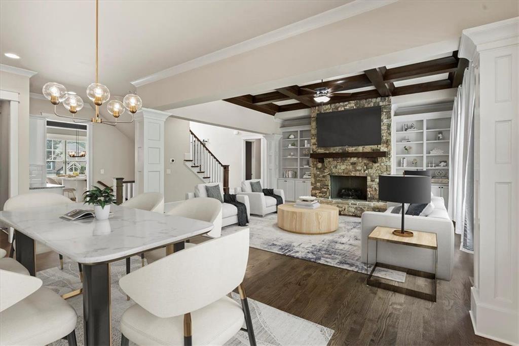 2996 Cambridge Hill Drive Dacula, GA 30019 - Photo 5 of 49 a living room with fireplace furniture and a flat screen tv