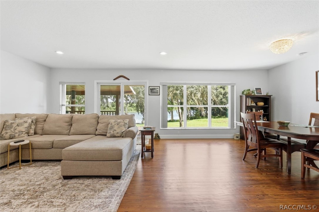 4099 West Ridge Court Dunnellon, FL 34433 - Photo 3 of 49 Amazing view from Great room. Newer drywall w/recessed lights, Newer windows & beautiful Pine floors. Plenty of room for dining area, too!