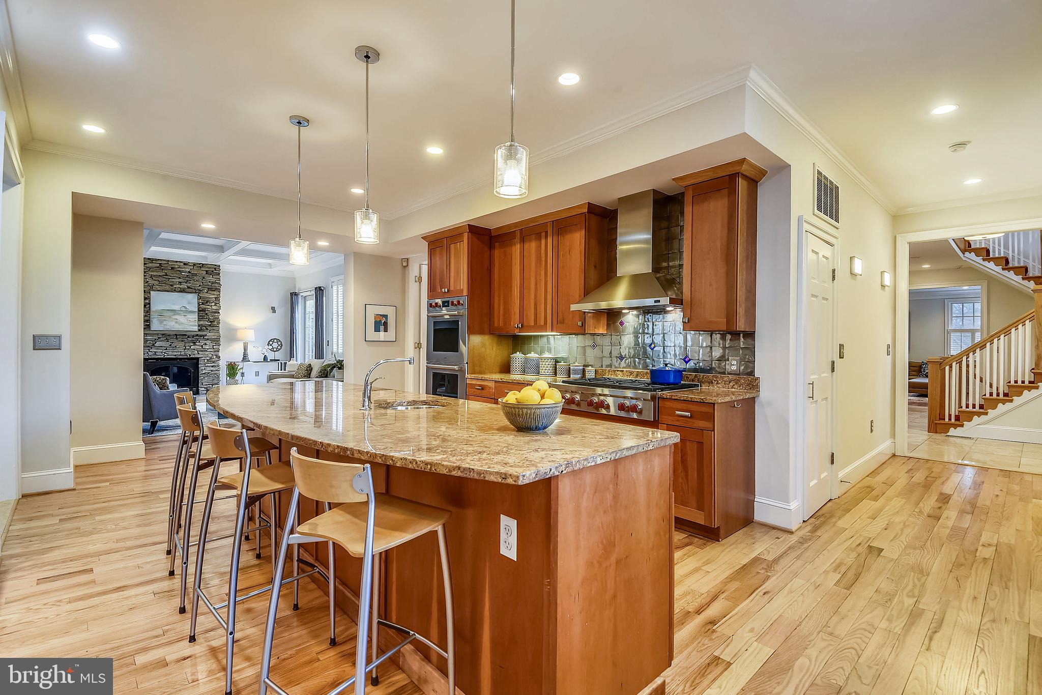 5510 Lambeth Road Bethesda, MD 20814 - Photo 7 of 53 Breakfast Bar, view to Great Room & Stair