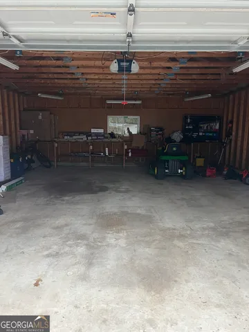 a view of a garage with stuff