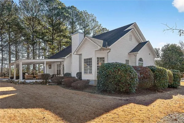a view of a house with a patio
