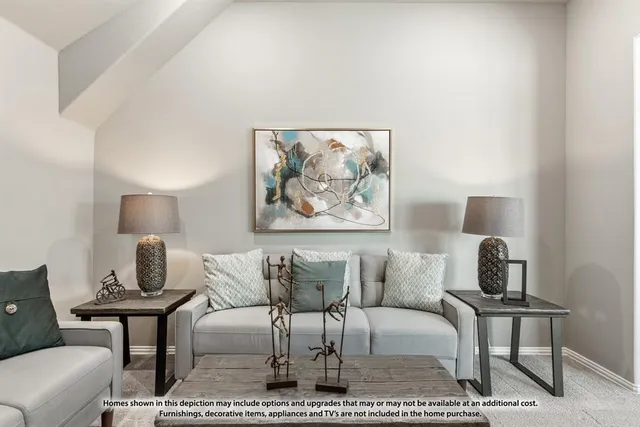 a living room with furniture and a couch