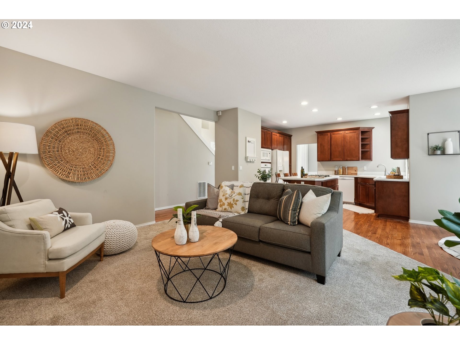 9267 Southwest 83rd Place Portland, OR 97223 - Photo 19 of 44 a living room with furniture and a view of kitchen