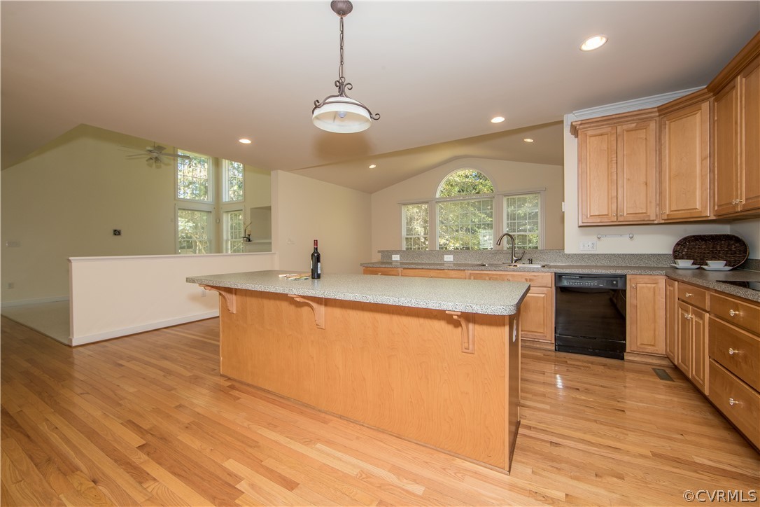 846 Club Ridge Terrace Chester, VA 23836 - Photo 8 of 35 a large kitchen with stainless steel appliances granite countertop a sink a stove and a wooden floors