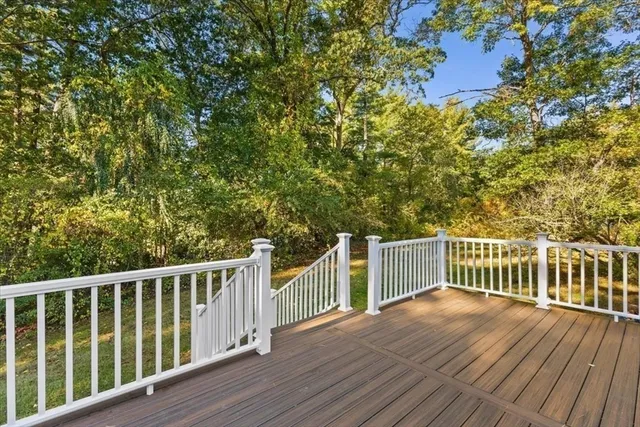 a view of a wooden deck