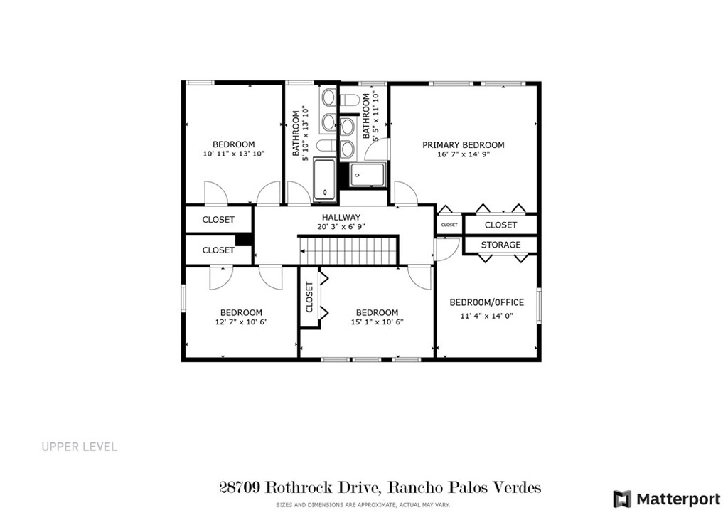 28709 Rothrock Drive Rancho Palos Verdes, CA 90275 - Photo 38 of 38 Upper Floor Floorplan