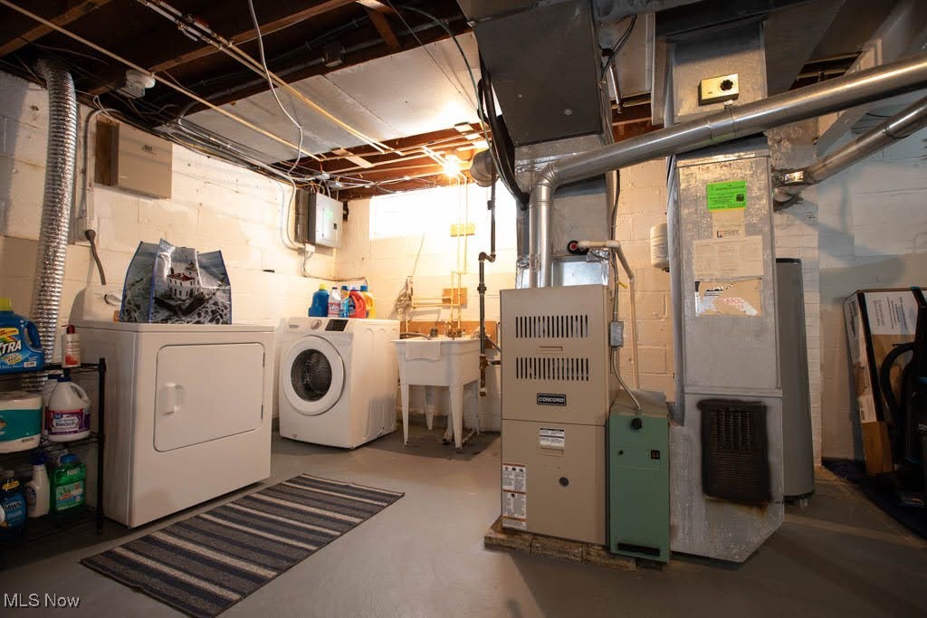 19310 Libby Road Maple Heights, OH 44137 - Photo 16 of 20 Basement featuring electric panel and washer and clothes dryer