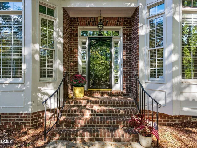 a view of a porch with a bench