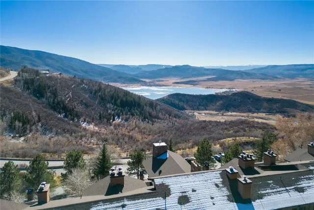 a view of ocean and mountain