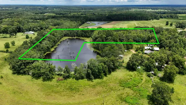 a view of a garden with a lake view