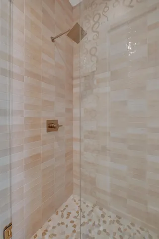 a bathroom with a shower