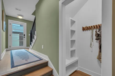 a view of hallway with stairs