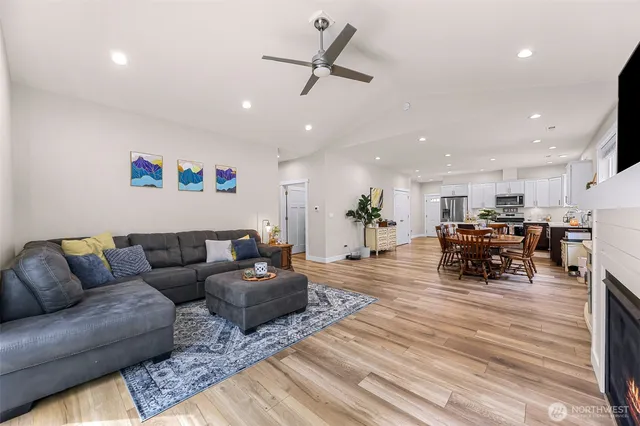 a living room with furniture