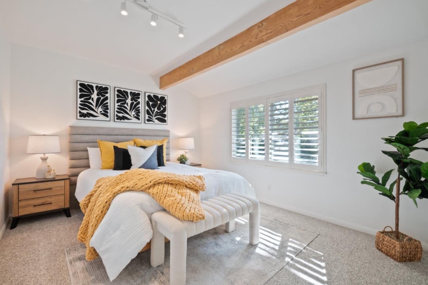 7453 Interlachen Avenue San Ramon, CA 94583 - Photo 16 of 35 a bed room with a bed and a potted plant