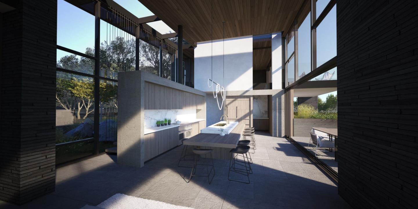 20 Pine Court Hillsborough, CA 94010 - Photo 13 of 14 a living room with fireplace furniture and a floor to ceiling window