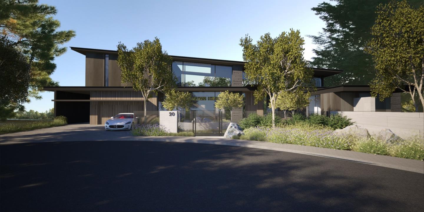 20 Pine Court Hillsborough, CA 94010 - Photo 10 of 14 a front view of a house with a yard and garage