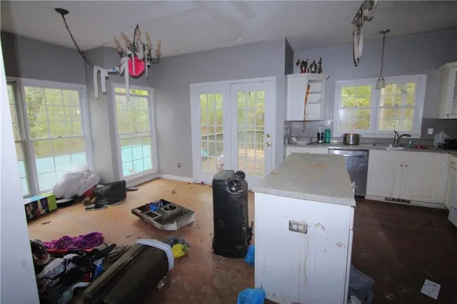 a close view of a closet