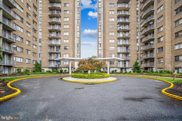a front view of a building with street