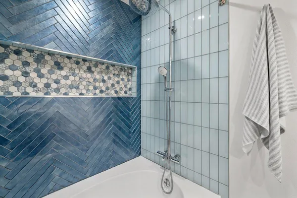 a bathroom with a shower