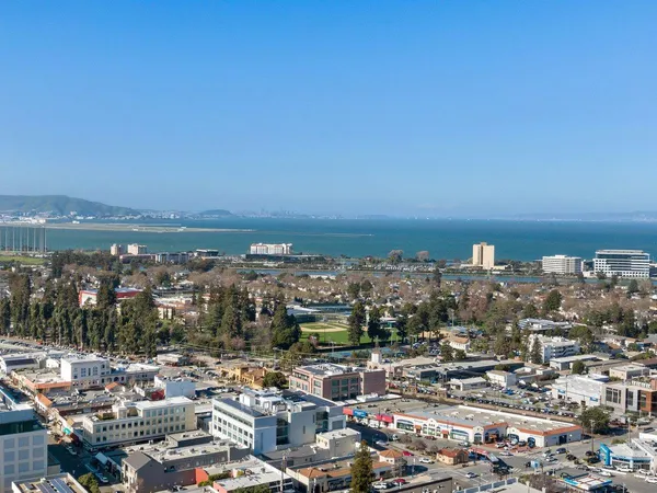 an aerial view of a city
