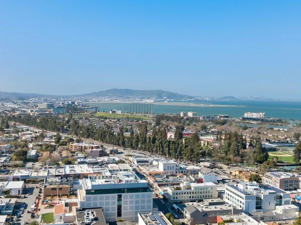 a view of city with tall buildings