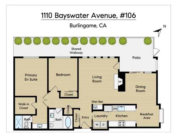 $1,188,000 | 1110 Bayswater Avenue, Unit 106, Burlingame, CA 94010