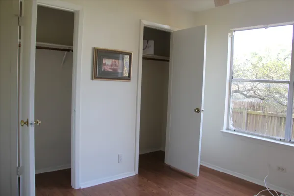 a view of a hallway with front door