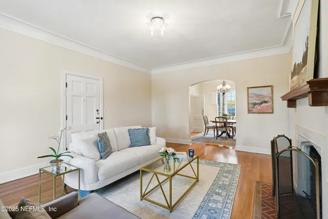 a living room with furniture