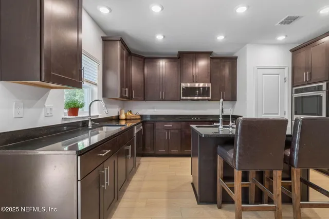 a living room with furniture