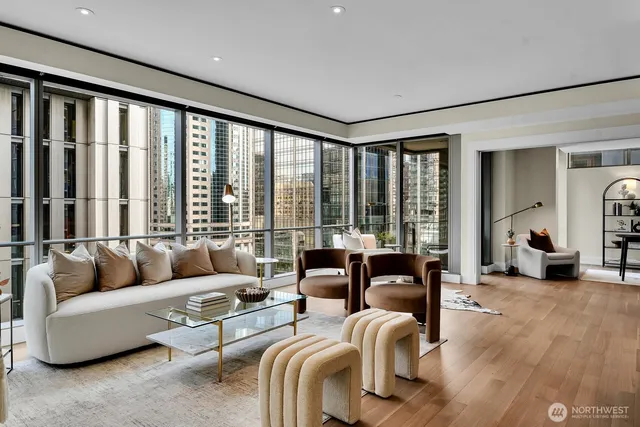 a view of a livingroom with furniture