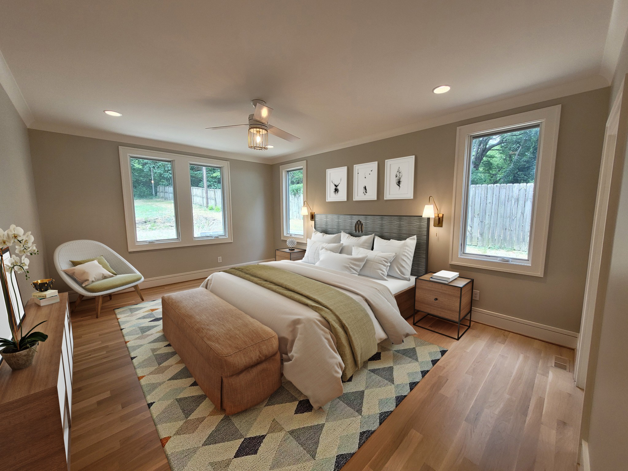 2111 Natchez Trace Nashville, TN 37212 - Photo 16 of 41 a bedroom with a bed and wooden floor