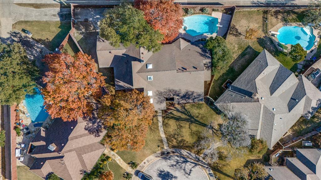 17119 Skelton Place Dallas, TX 75248 - Photo 20 of 32 an aerial view of a house with a yard and garden