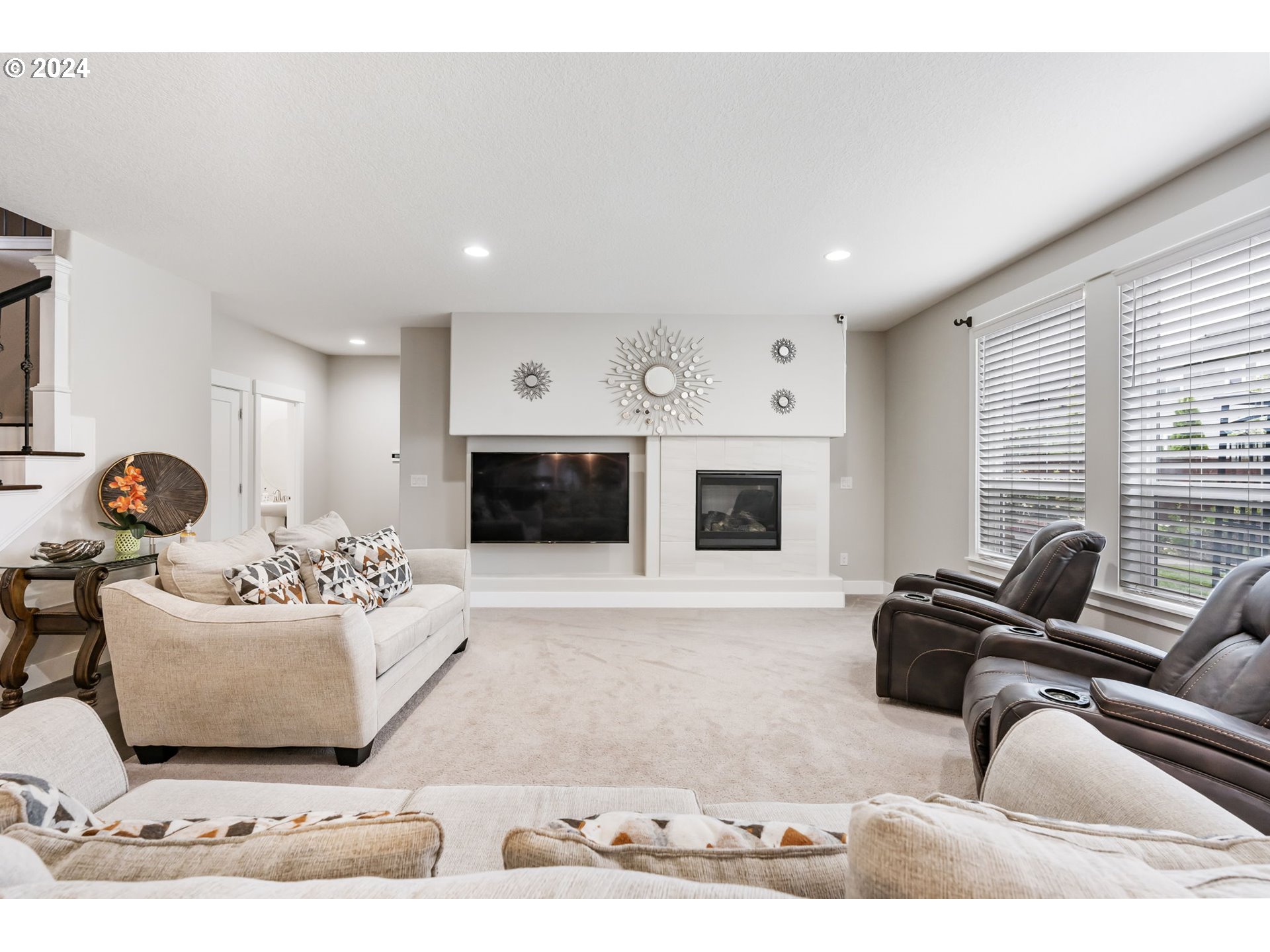 1838 South 46th Place Ridgefield, WA 98642 - Photo 6 of 47 a living room with furniture fireplace and flat screen tv