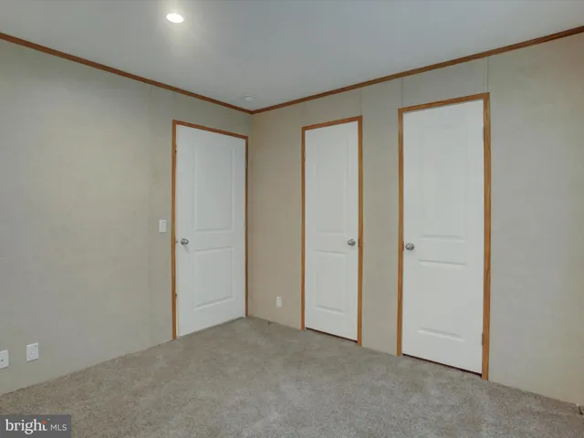 a bathroom with a glass door