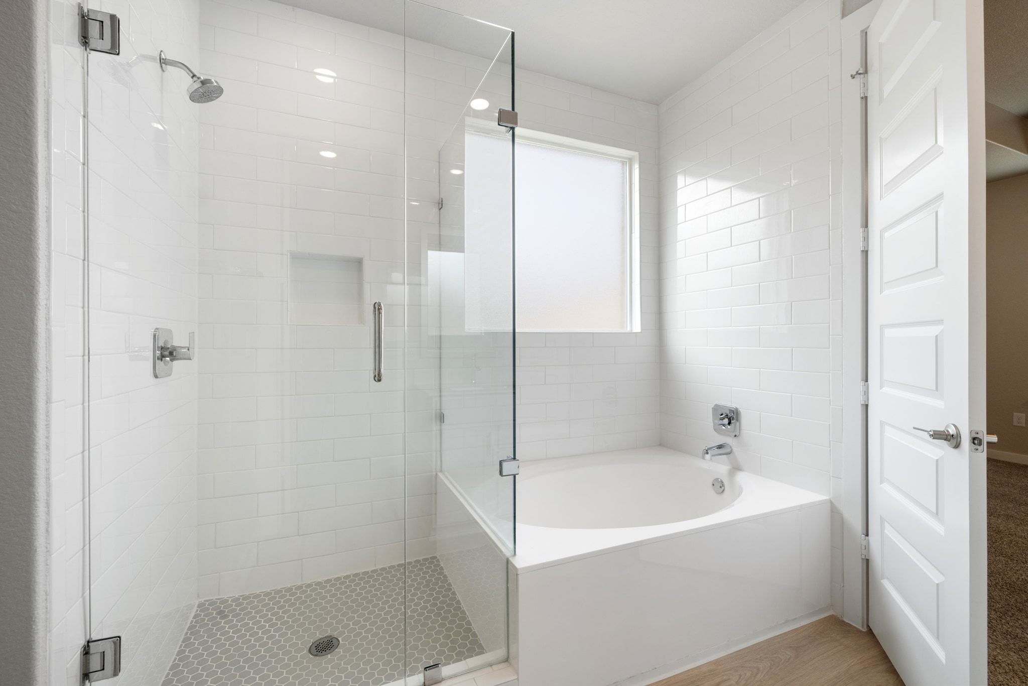 309 Barton Run Drive Georgetown, TX 78628 - Photo 15 of 35 Bathroom featuring a garden tub and a shower stall